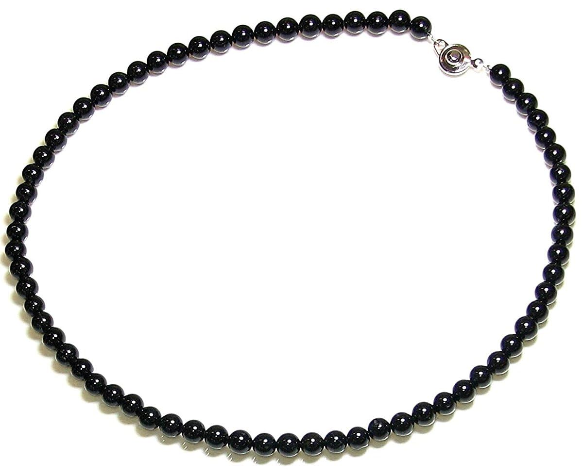 [神戸宝光堂] AA ブラックトルマリン 6mm チョーカーネックレス