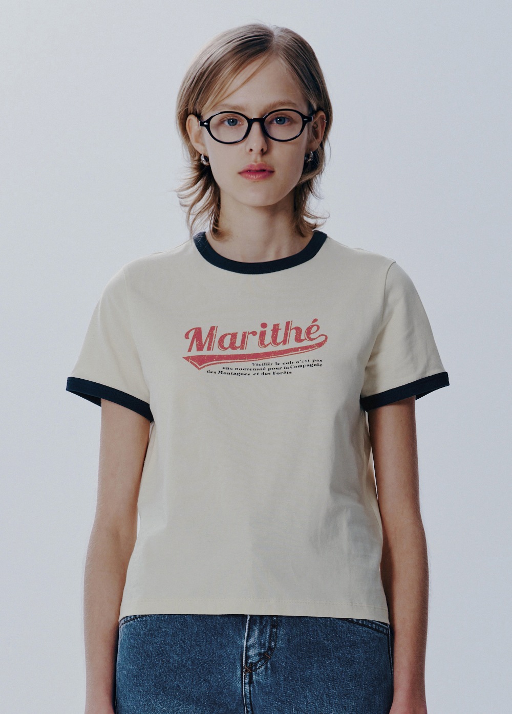 [即納] [Redvelvet Joy着用] MARITHE FRANCOIS GIRBAUD W VINTAGE BASEBALL RINGER TEE 2色 / Tシャツ / ヴィンテージTシャツ