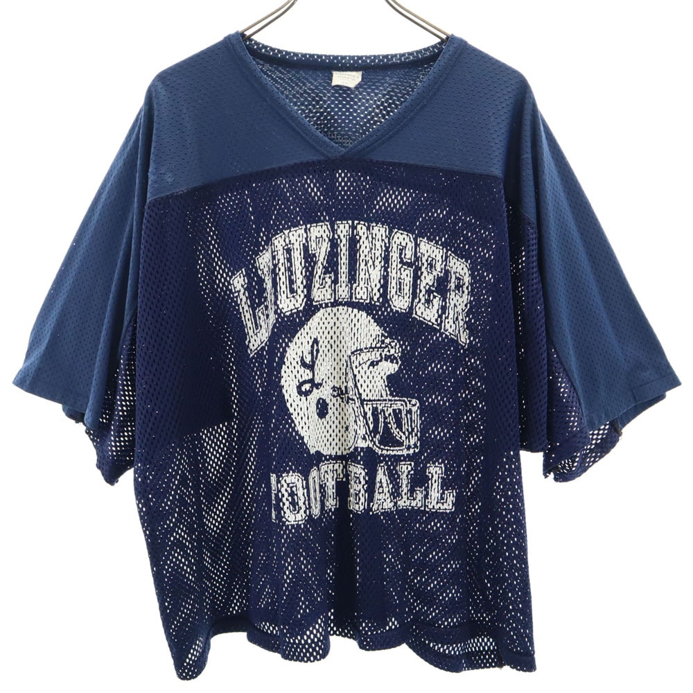 GUNTHERS 90s オールド 半袖 ゲーム シャツ XXL ネイビー メッシュ ビッグサイズ メンズ