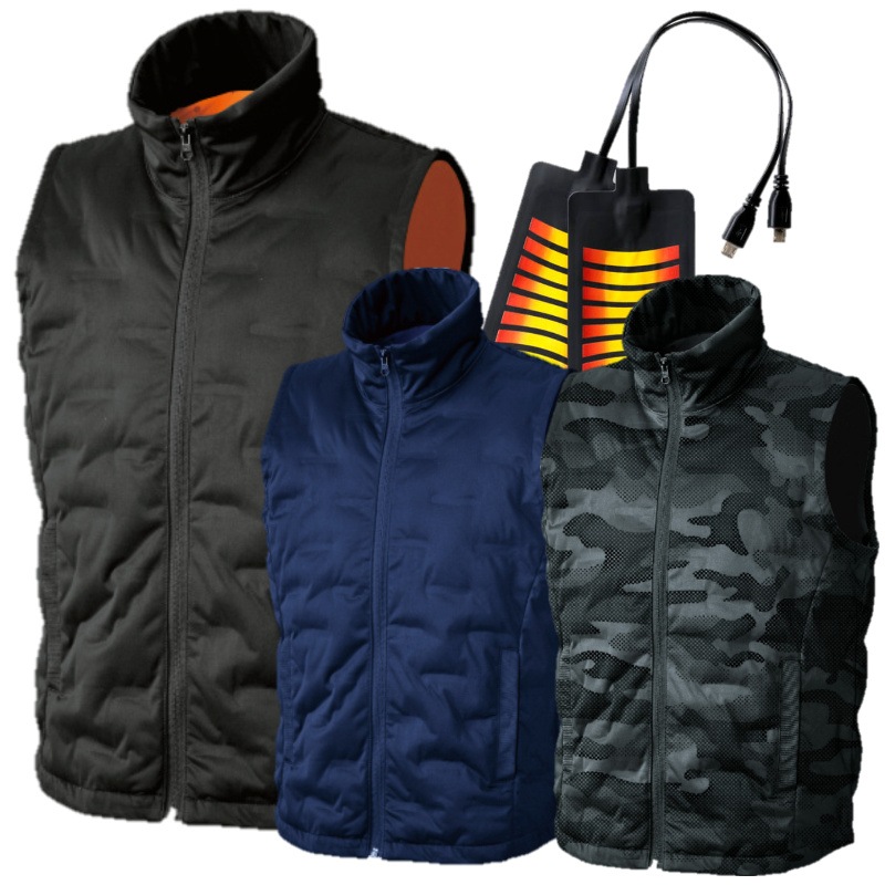 シンメン ヒーターベスト S-HEAT 01920 マルチヒーター フルセット バッテリー付き メンズ レディース ポリエステル 大きいサイズ ブラック ネイビー シャドーS5バッテリー付き