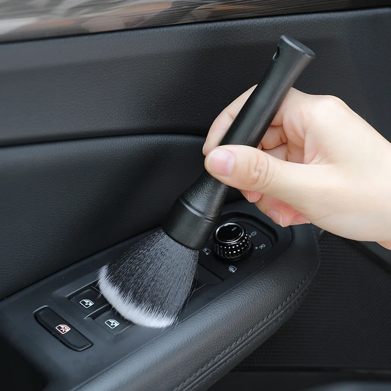 車内用の非常に柔らかいブラシ,合成毛,ダスター,アクセサリー付き