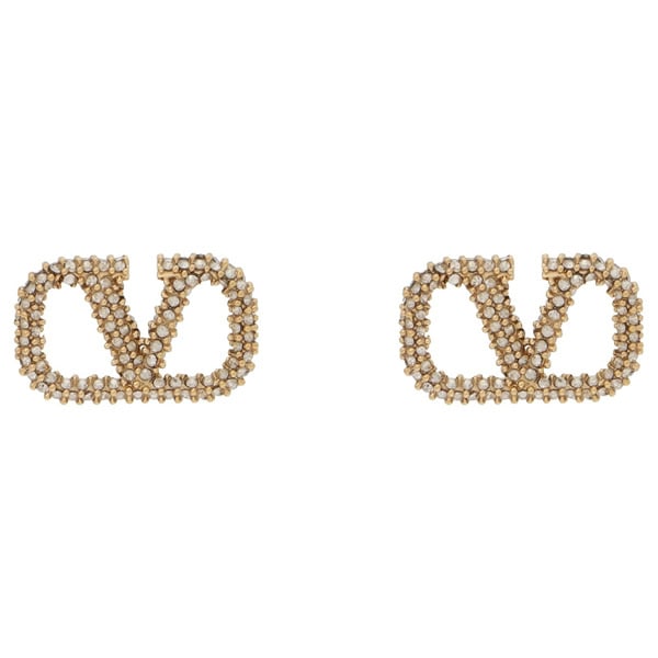 ピアス 5W2J0F85 YCW MH5 Vロゴ メタル クリスタル ゴールド VLOGO SIGNATURE STRASS EARRINGS