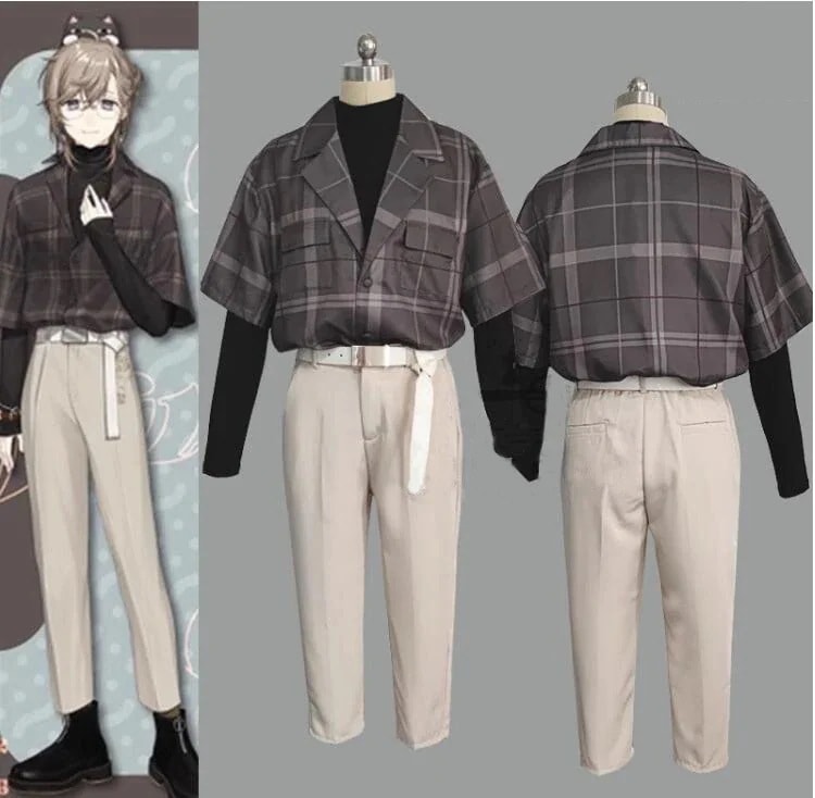 バーチャル 叶 コスプレ 衣装 V ハロウイン クリスマス コスチューム 文化祭 仮装 衣装 私服 日常服 チェック柄 シャツ期間限定30％