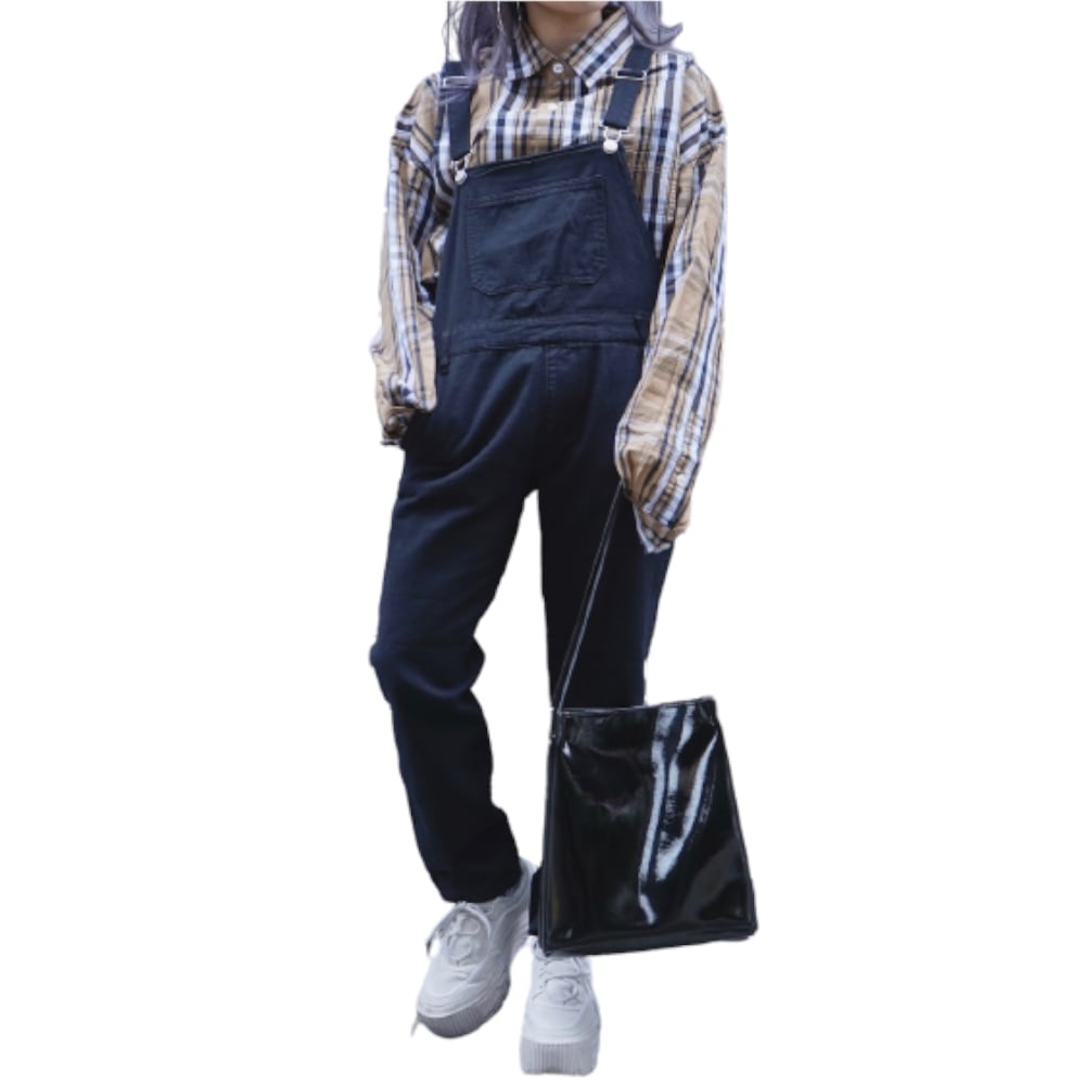 Black Denim Salopette Pants A,D,G レディース