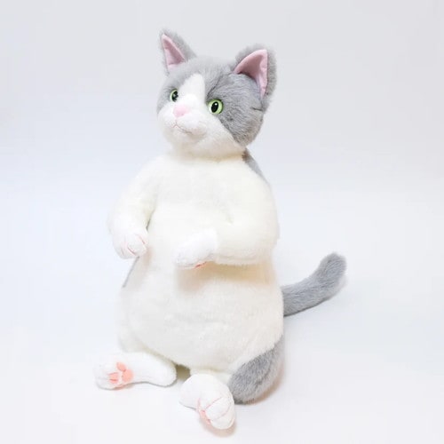 Cuddly カドリー 桜子 グレー白(約45cm 約650g) ソメゴローとゆかいな仲間たち 猫ぬいぐるみ【日本製】