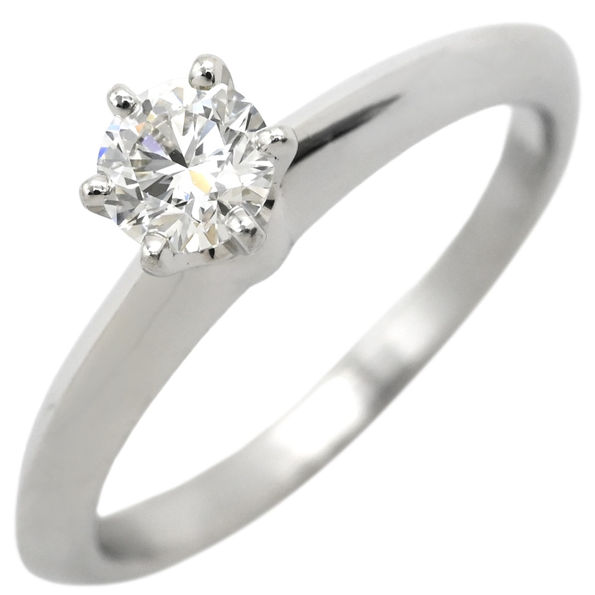 ティファニー リング 指輪 ソリティア ダイヤリング プラチナシルバー T＆Co. 一粒 1P 立爪 0.26ct 7号 【箱】【中古】