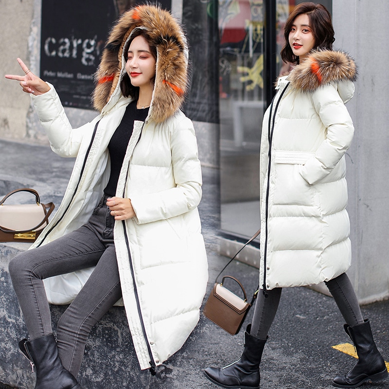 【送料無料】レディース ダウンジャケット オーバーサイズ ボリュームラクーンファー付き