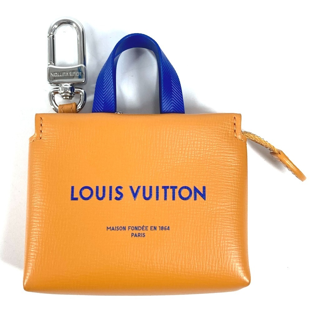 キーホルダー M02699 バッグチャームLV ミニ ショッパー LVロゴ 財布 小銭入れ ポーチ レザー オレンジ