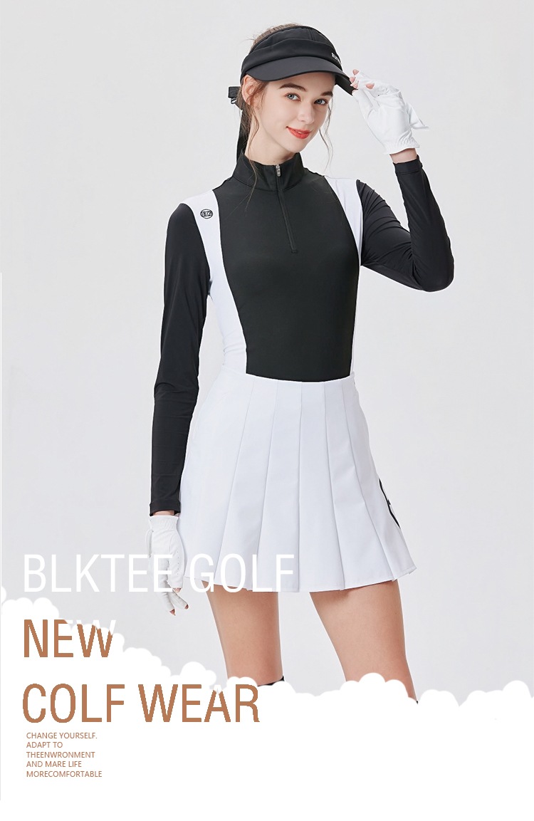 BLKTEE スタンドカラー ジッパー レディース 長袖 黑
