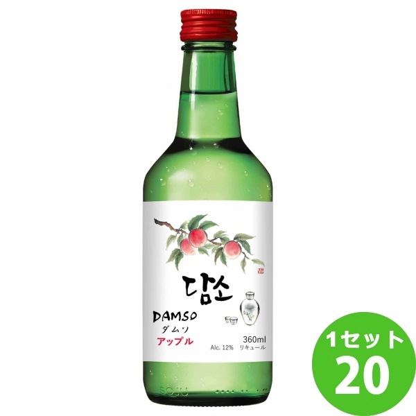 DAMSO ダムソ フレーバー 焼酎 (SOJU) アップル 360ml 20本 リキュール スピリッツ 韓国焼酎 韓国