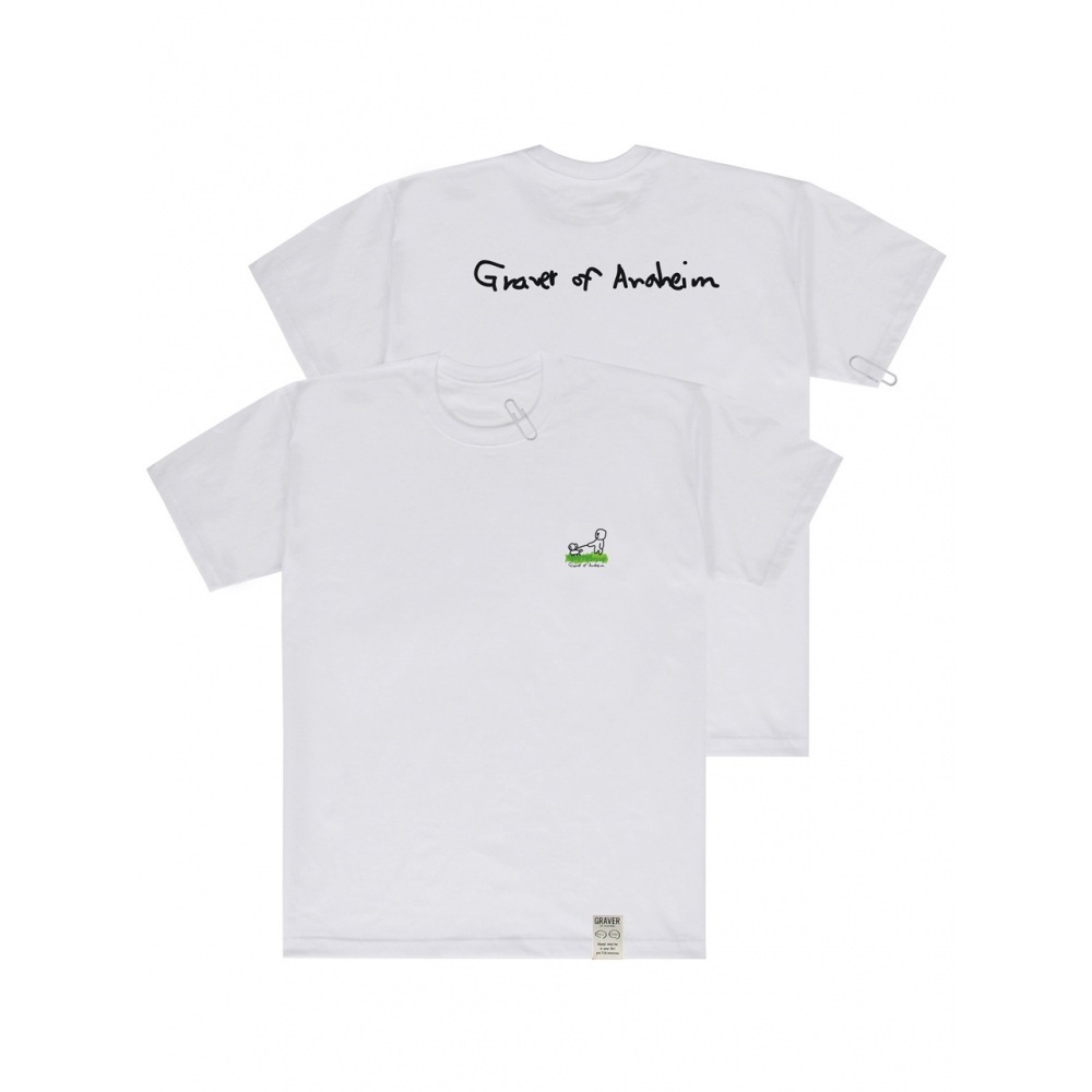GRAVER パピーワークバッグロゴショートスリーブ T シャツホワイト