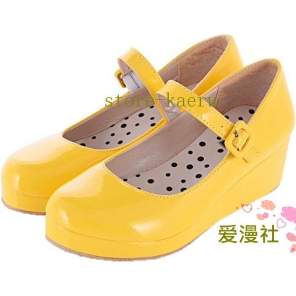 厚底パンプス エナメル レディース 制服靴 軽い かわいい パーティー 森ガール ラウンドトゥ バックル 学生 大きいサイズ シンプル