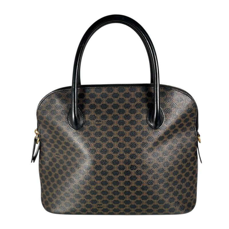 CELINE セリーヌ マカダム レザー ハンドバッグ ブラック A-11284