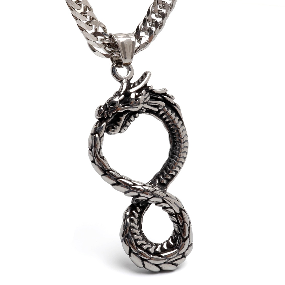 ステンレス 八の字 ドラゴンネックレス [nc067-n756-n348-s-5mm] 5,412円