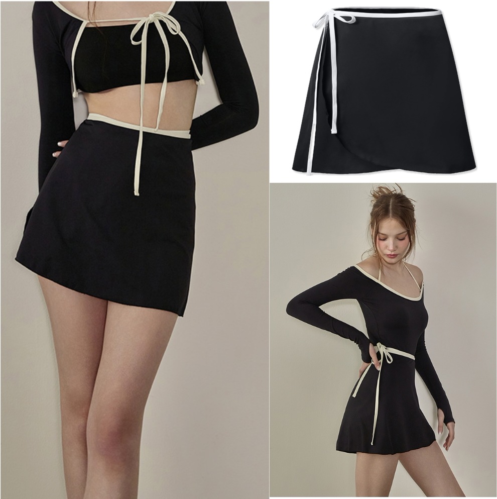 シンプルバインディング ラップスカート