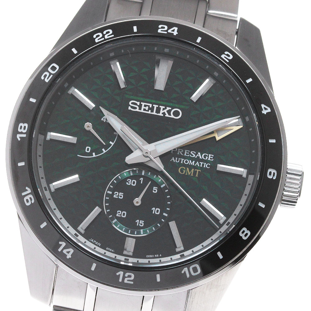 セイコー SEIKO SARF003/6R64-00C0 プレサージュ GMT 自動巻き メンズ _862299【中古】