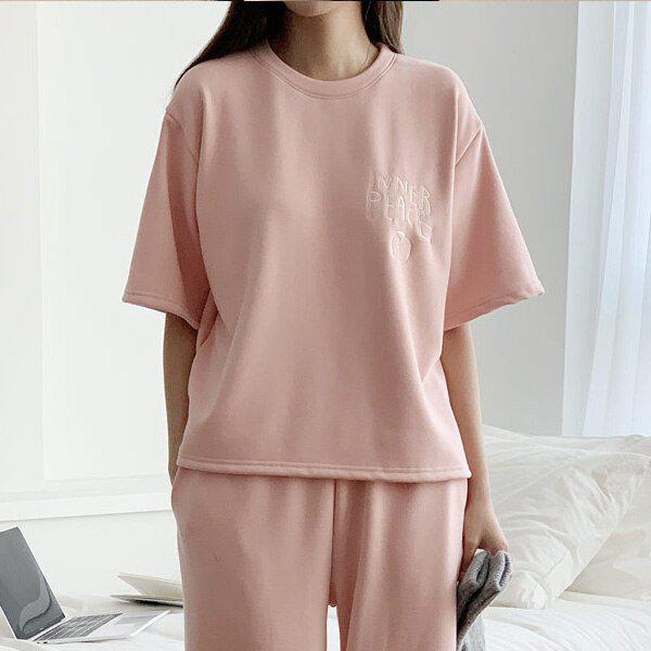 (DK)インナーフェイスミンクティー冬女性ミンク半袖Tシャツ