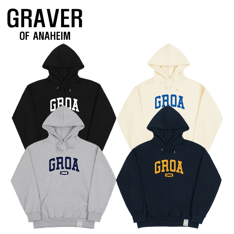 [ODNR-UNISEX] GROA Arch Logo 1968 Hoodie_4color