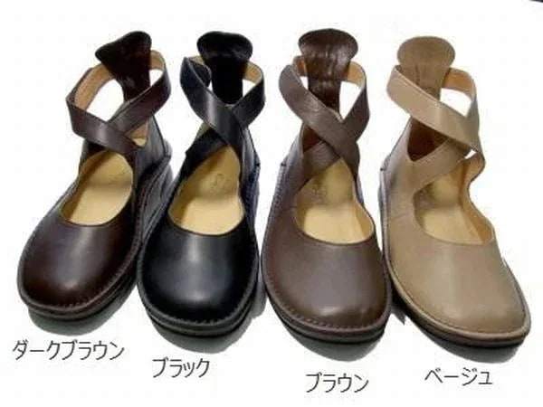 レディースシューズ レディースファッション 靴 牛革 履き心地 ゆったり マジックテープ ベルトシュ