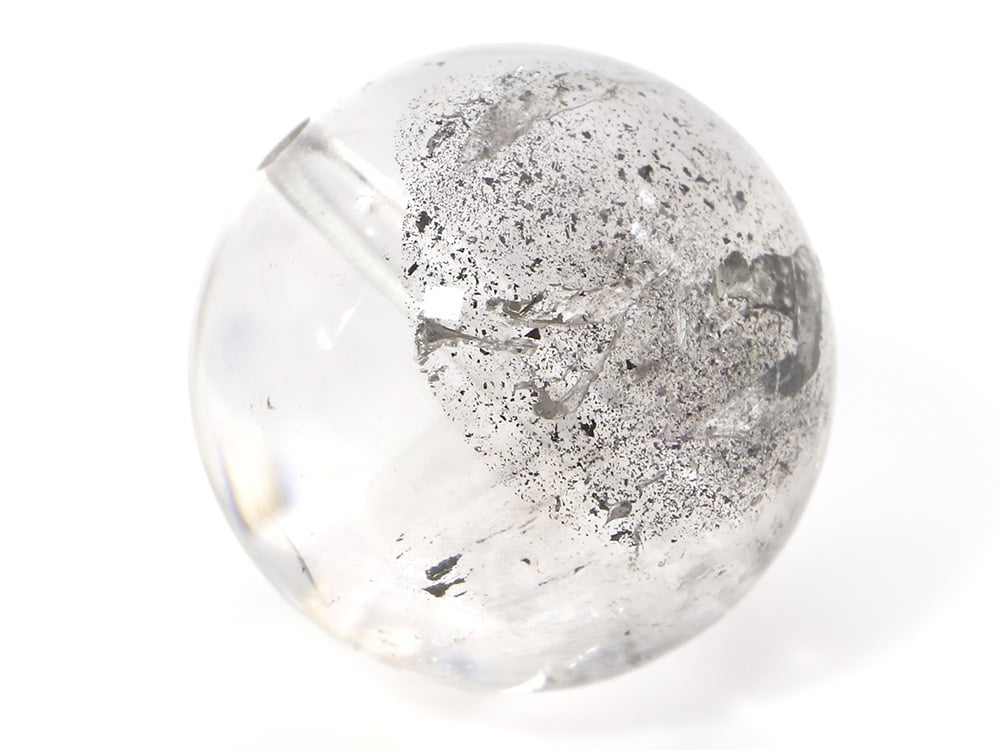 「1点もの 現品」 ヒマラヤ水晶 ブラックエレスチャル 15.5mm パワーストーン バラ売り 天然石 パワーストーン ばら売り ビーズ 穴あき 1玉売り アクセサリー パーツ zz000168-c