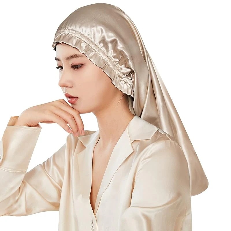 Utukky シルクナイトキャップ シルクキャップ 筒型デザイン 朝まで脱落なし シルク100% シルクナイトキャップ ロングヘア用 ヘアキャップ 枝毛寝癖防止 就寝用 誕生日 プレゼント