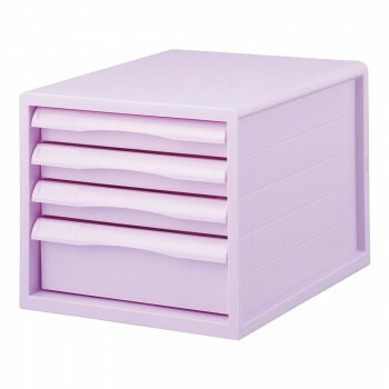 ナカバヤシ　FIT　COLOR　A4レターケース4段　PI　ピンク　A4E-FC04-PI