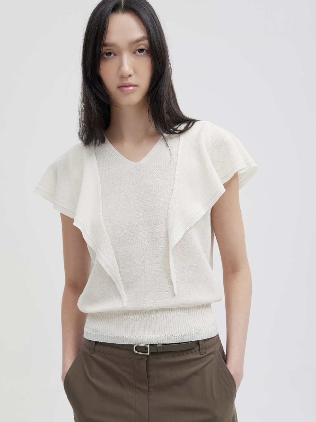 フリルカラーニット プルオーバー