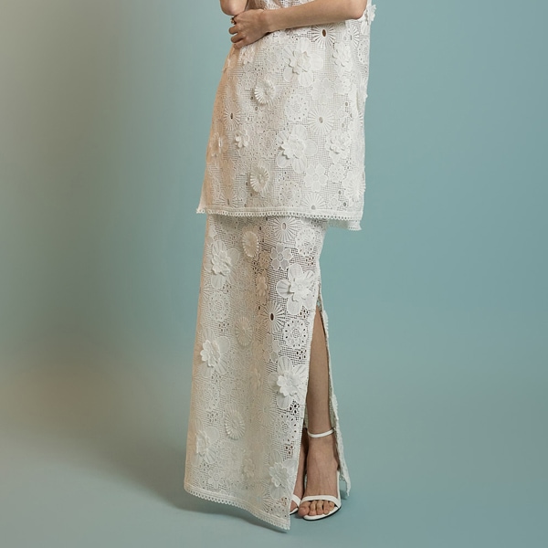 SK9272 レース 刺繍 スカート