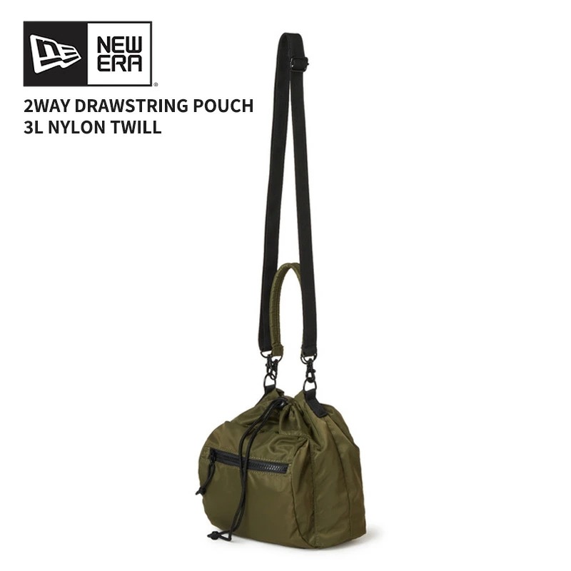 ニューエラ 巾着バッグ トートバッグ NEW ERA 2WAY ドローストリング ポーチ 3L ナイロンツイル オリーブ14392363