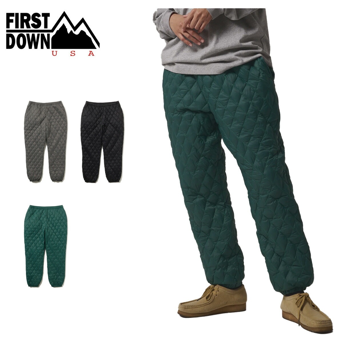 ロングパンツ ライトダウンパンツ フリースライニング LIGHT DOWN PANTS FLEECE LINING ボトムス 防寒 アウトドア スポーティ ユニセックス 軽量 はっ水 保温 パッカブル