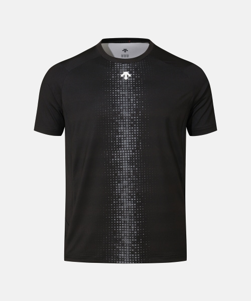 DESCENTE メンズカラーブロックグラフィックショートスリーブ T シャツブラック SR321TTS73
