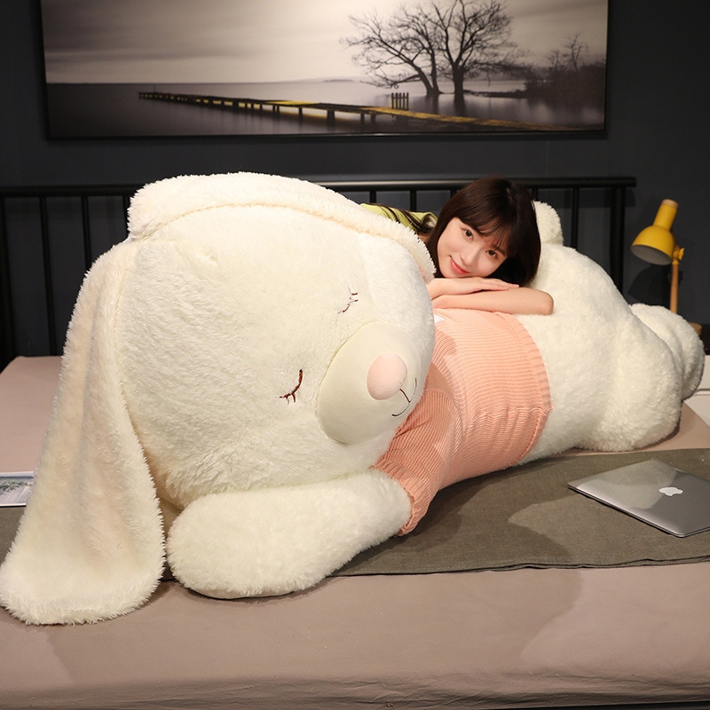特大セーターウサギのぬいぐるみかわいいウサギの大きな枕女の子ベッドスリーピングハグ人形ギフト
