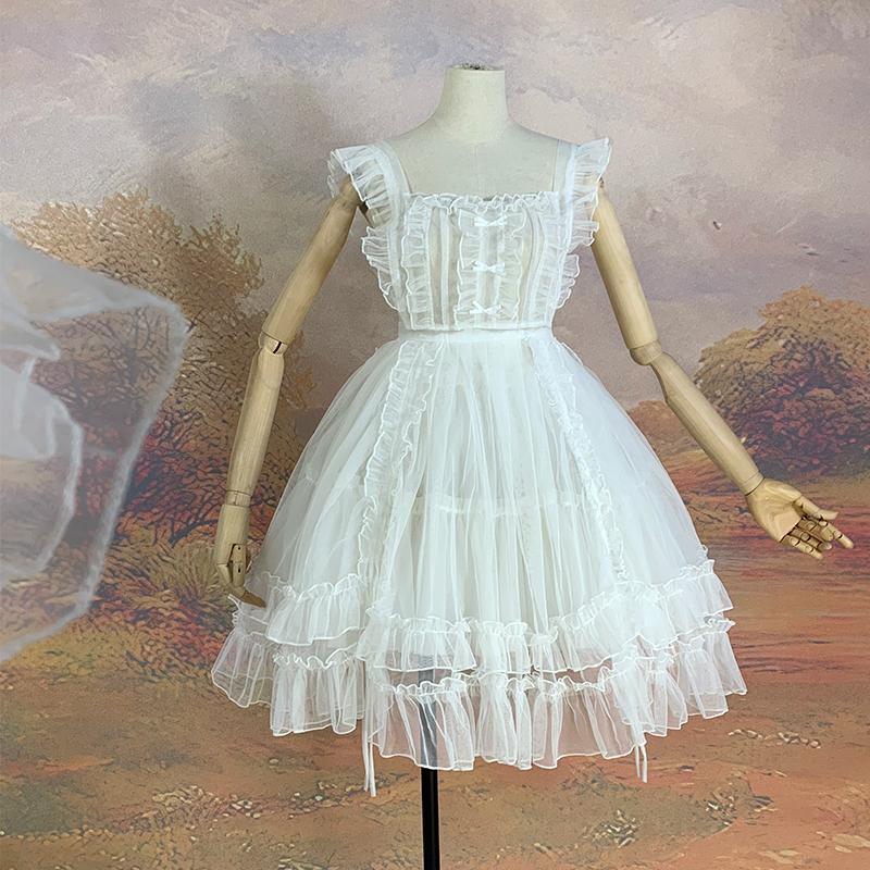 ロリータ オーバースカート エプロン スカート チュールスカート 2Way 着丈90cm 華やか ゴージャス 姫ロリ