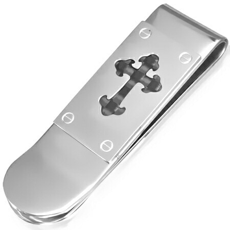 クローバークロスステンレスマネークリップ 十字架 ロザリオ 財布 アクセサリー お札 お金 挟む おしゃれ 男性 プレゼント 父の日 ギフト 彼氏 スーツ 大人 スマート stm00-00-0050