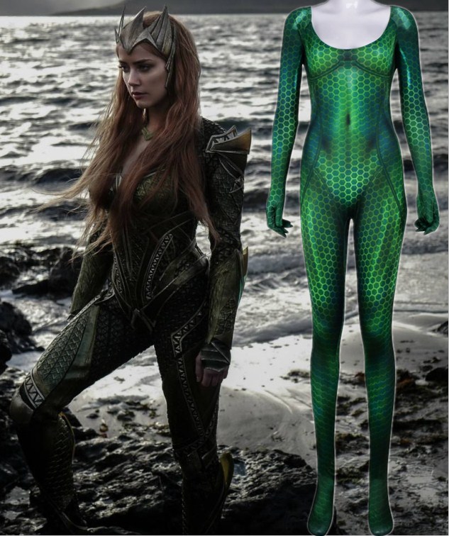 Justice League Mera ジャスティスリーグ メラ タイツ コスチューム 女性 スーパーヒーロー コスプレ衣装