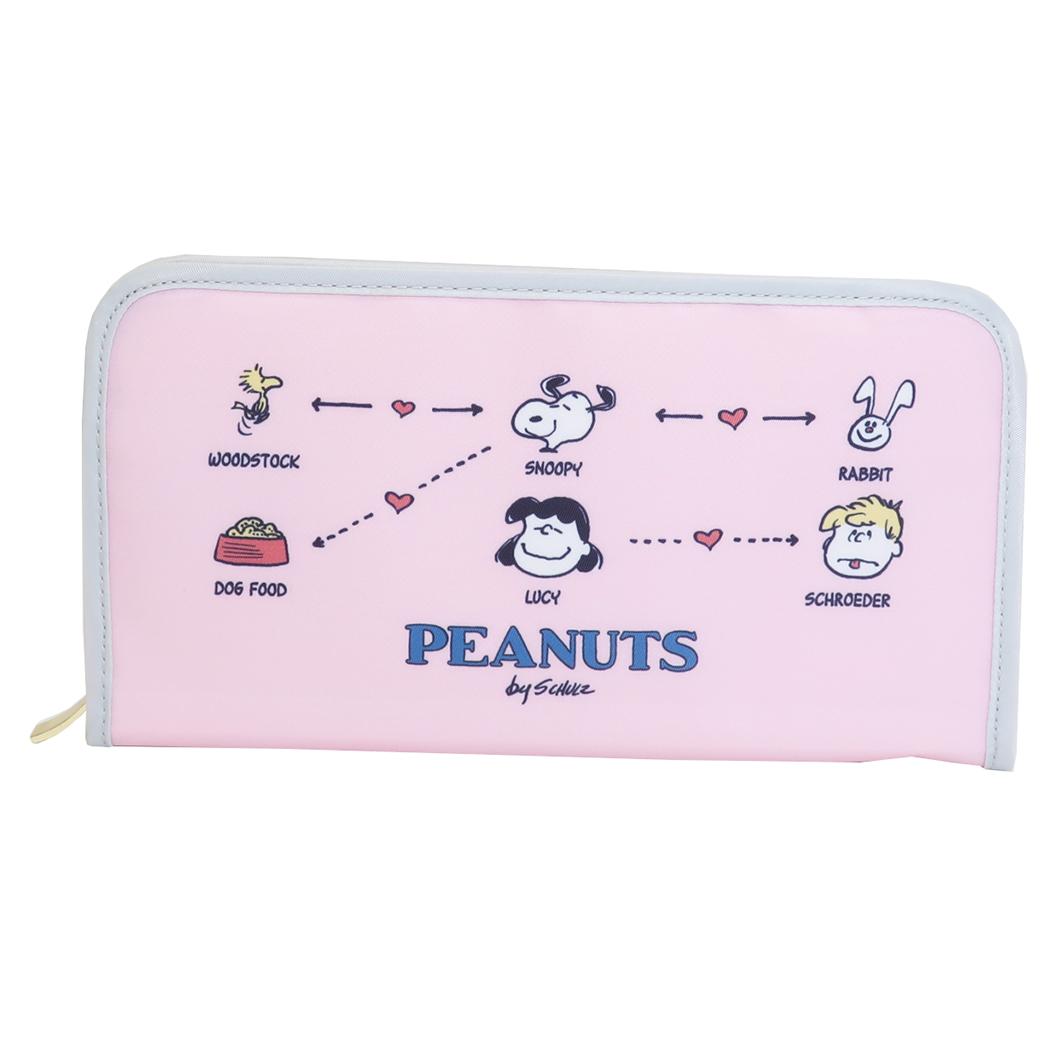 スヌーピー パスポートケース マルチ トラベルポーチ 相関図シリーズ ラブ ピーナッツ サンスター文具 旅行用品