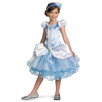 コスプレ 仮装 シンデレラドレス チュチュ 女の子用 M(7-8) 【 コスプレ 衣装 ハロウィン 仮装 コスチューム 子供 アニメ キッズ ディズニープリンセス グッズ ドレス シンデレラ 公式 こ