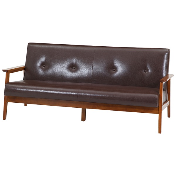 不二貿易 71735 バイキャストPUソファ ミート 3P LBR メーカー直送