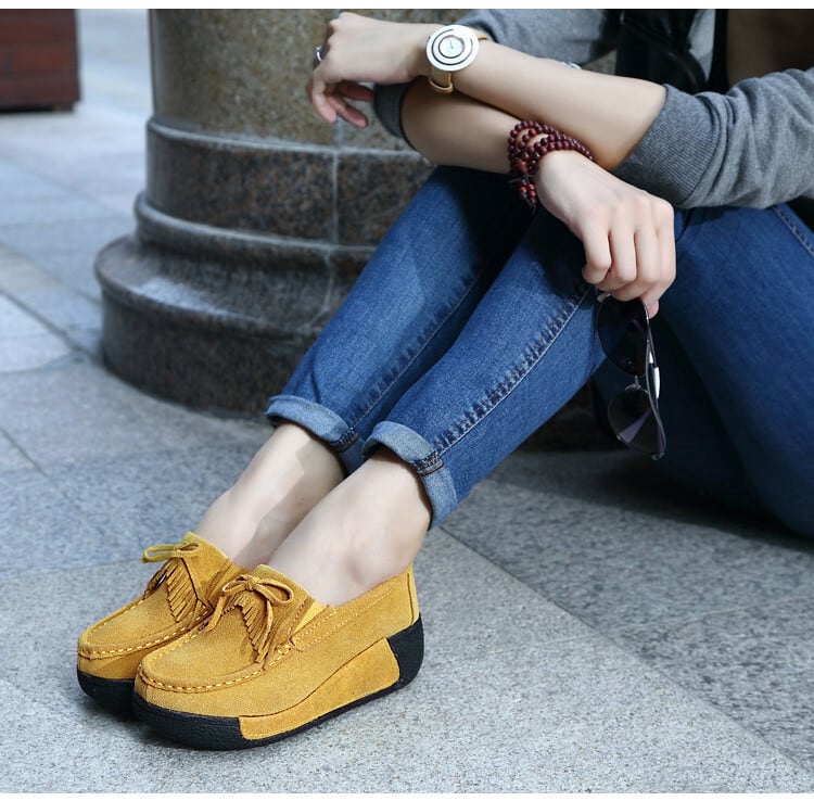 レディースシューズ タッセルシューズ プラットフォーム l 無地 リボン フリンジ ローファー 靴 履物 オールシーズン 大人可愛い 大人女子 おしゃれ お洒落 カジュアルコーデ シンプルコーデ ガ