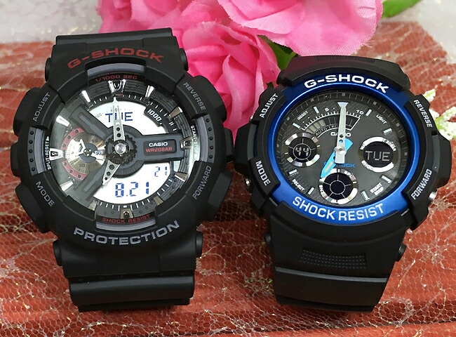 恋人たちのGショック ペアウオッチ Gショック G-SHOCK BABY-G ペア腕時計 カシオ 2本セット アナデジ GA-110-1AJF AW-591-2AJF 　 ペアウオッチ 手書き 21,681円