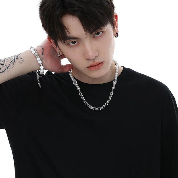 Qoo10] 新作登场韓国版真珠ネックレス男性ファッシ