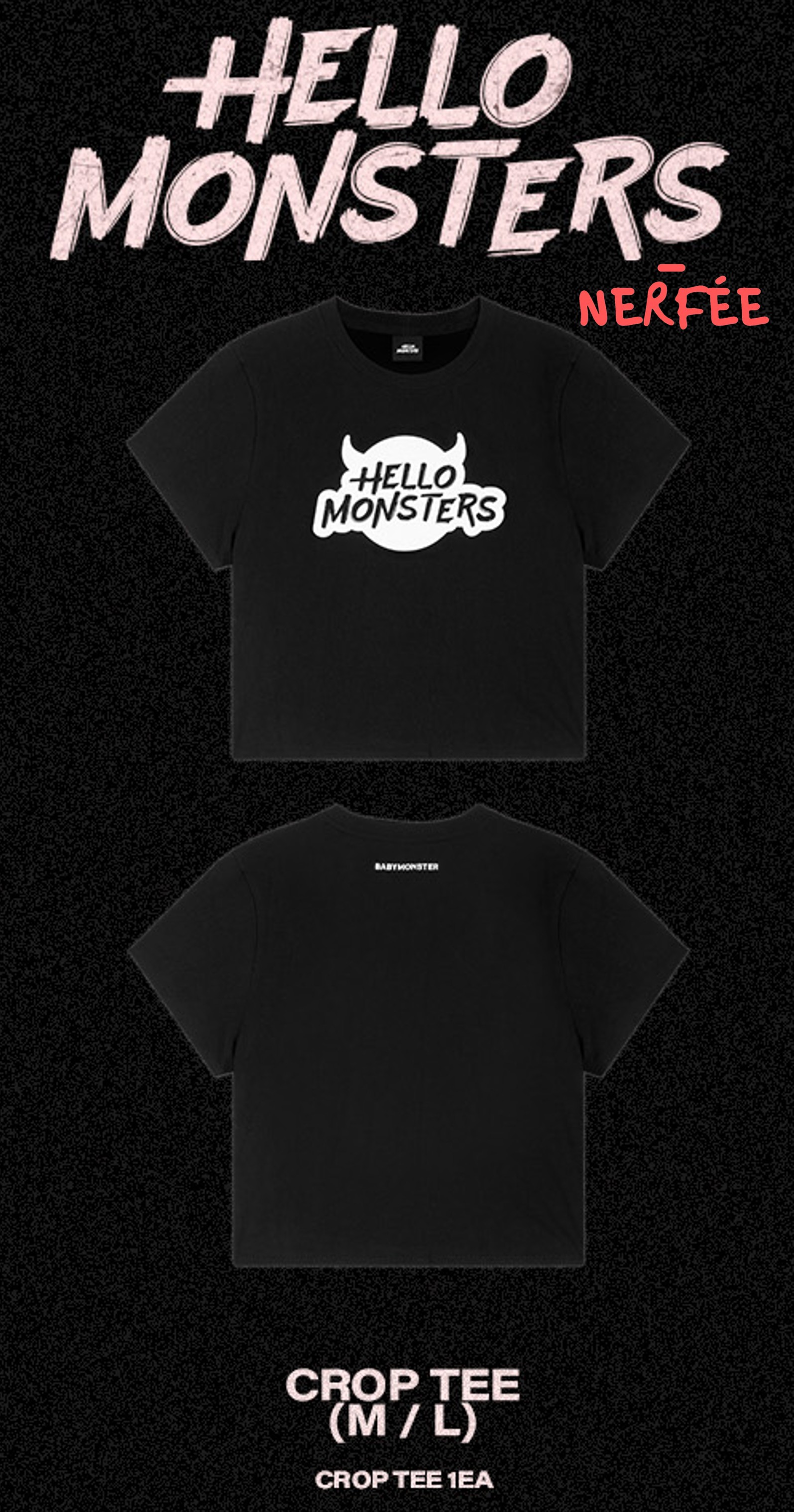 限定フォトカード付きCrop Tee M / L BABYMONSTER Asia Tour Official MD