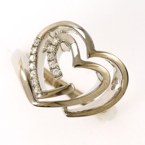 K18 18金 WG リング 指輪 11号 ダイヤ 0.07 カード鑑別書 ジュエリー 中古 88,110円