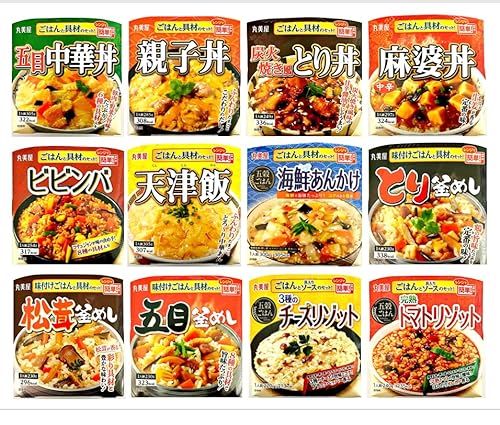 丸美屋 どんぶり ごはん付き 時短 簡単調理 非常食 防災 12種類 詰め合わせ アソート セット(親子丼 麻婆丼 中華丼 ビビンバ とり丼 海鮮あんかけ 天津飯 トマトリゾット チーズリゾット 釜め