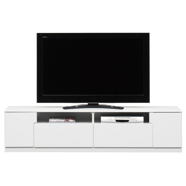 ローボード テレビ台 幅180cm ホワイト木目 オープン収納棚付き 日本製 リビング ダイニング 完成品 玄関渡し