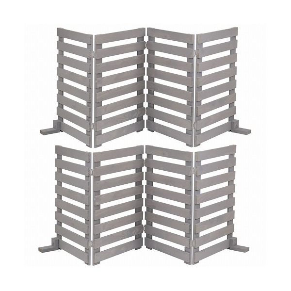 住まいスタイル WF-160YK-2P-GRY 折り畳めるウッドフェンス160(横ボーダー) 2枚組 グレー メーカー直送