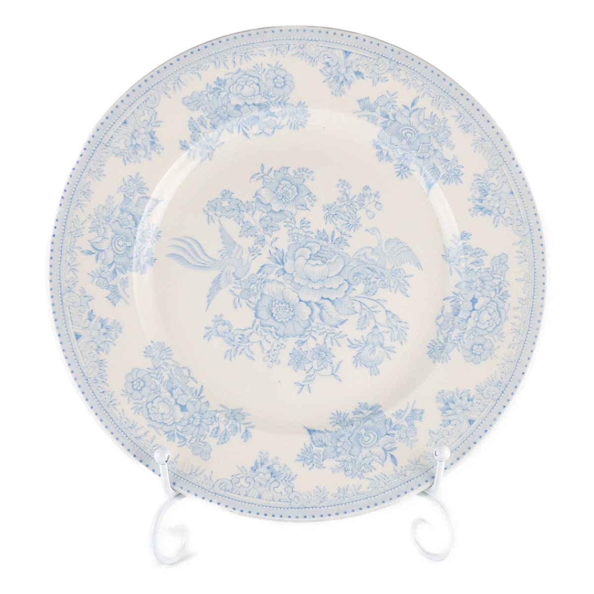 バーレイ ブルー アジアティックフェザンツ 大皿 25.5cm 青 リム ディナー ワンプレート 食器