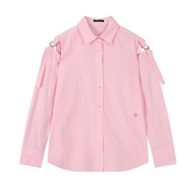 モダ富平店 女性 肩開きストライプシャツ B241SH520