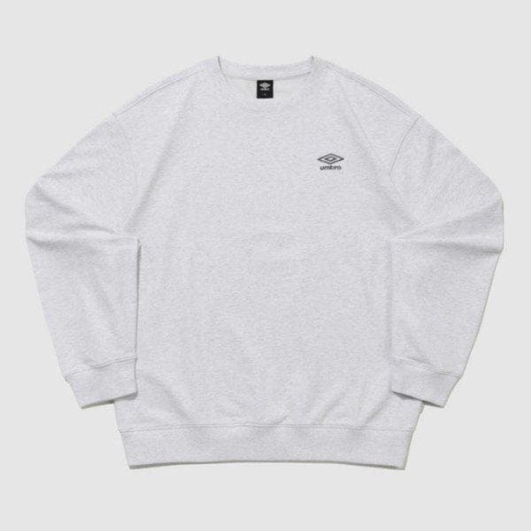 長袖Tシャツ VQA UR123CFS19-WMG エッセンシャル スモールロゴ スウェットシャツ WHITE MELANGE