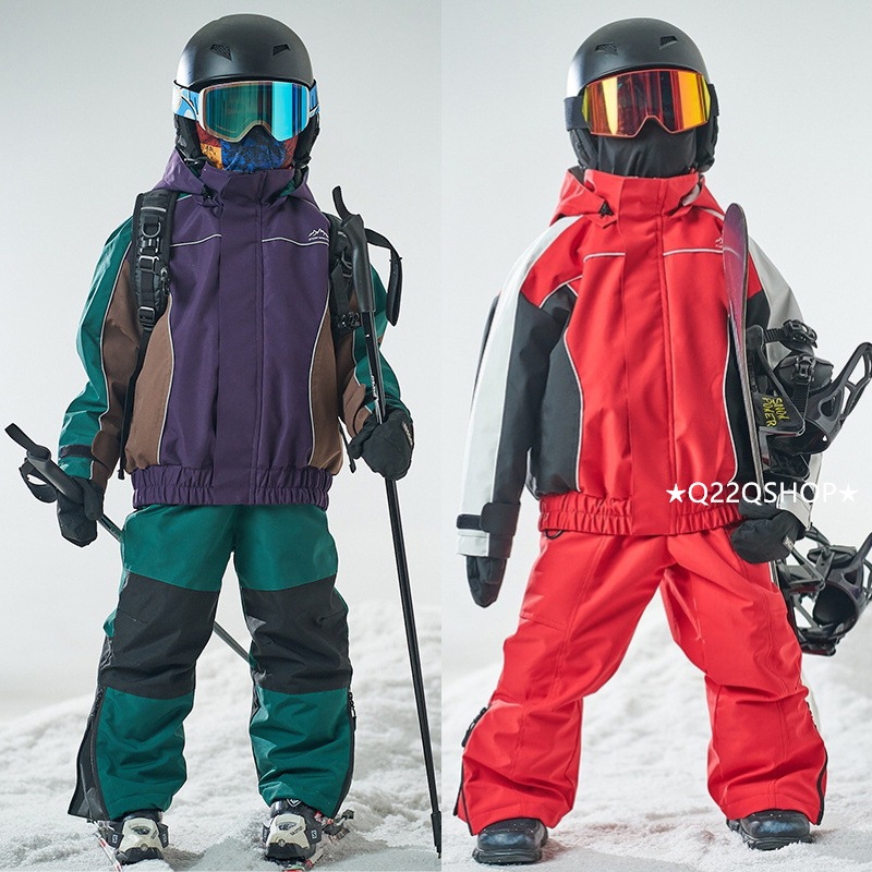 スノボウェア 2025 上下セット キッズ 子供 ベビー服 ジャケット アウター 黒 オーバーオール つなぎパンツ ズボン スノーボードウェア スキーウェア 防寒着韓国風 女の子 男の子 こども